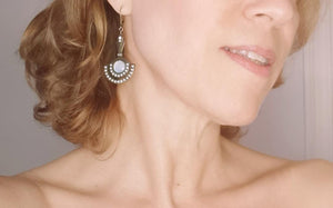 www.visiteprivee-deco.fr boucles d'oreilles femme nacre et laiton, bijoux fabriqués en france.