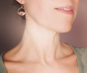 www.visiteprivee-deco.fr créoles femme "Camélia" pierres rouges, bijoux français.