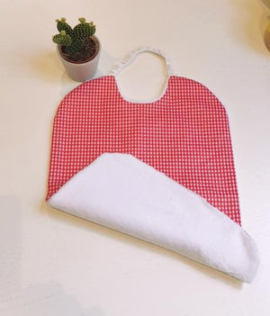 www.visiteprivee-deco.fr serviette de cantine enfant en coton enduit vichy rouge et blanc-fabrication française.