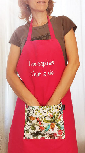 www.visiteprivee-deco.fr tablier de cuisine message " les copines c'est la vie."