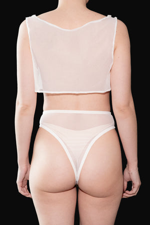 wwwvisiteprivee-deco.fr lingerie femme crop top et string taille haute en tulle blanc réalisé main en  france