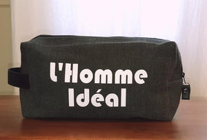 www.visiteprivee-deco.fr grande trousse de toilette homme message "l'homme idéal" fabrication française