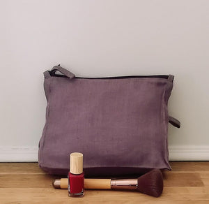 www.visiteprivee-deco.fr trousse maquillage 100% lin prune